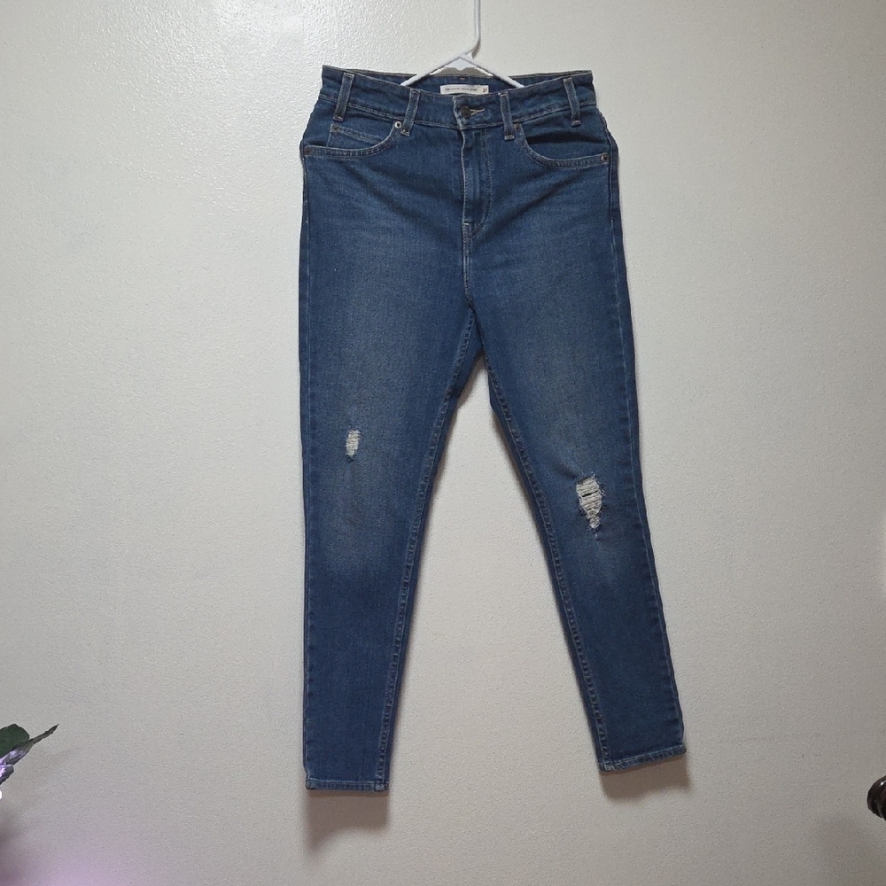 Levi's Blue Skinny Jeans Distressed